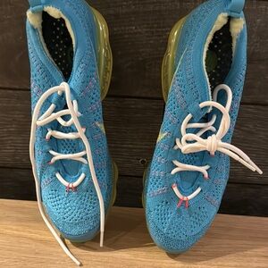 Nike Blue and White Sneakers with Breathable Knit Design